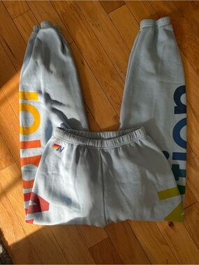 Aviator Nation Rainbow Logo Sweatpants | Size M | EUC